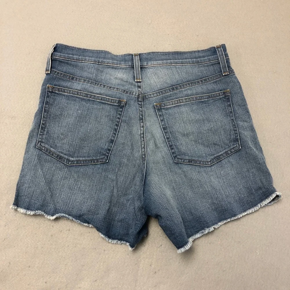 J Crew Jean High Rise Shorts Womens 28 6 Blue Denim Button Distressed Festival